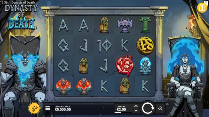 Dynasty of Death - Spielbildschirm mit Walzen